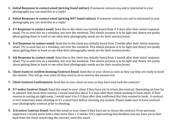 Photographer Emails Made Easy!