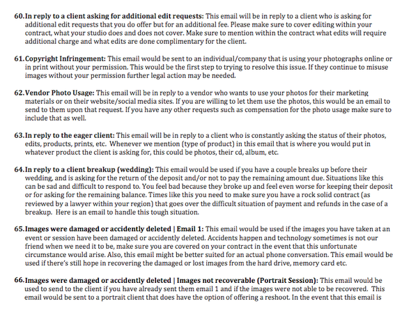 Photographer Emails Made Easy!