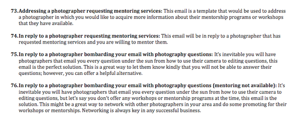 Photographer Emails Made Easy!