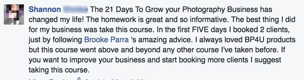 21 Days To Grow Your Photography Business Course