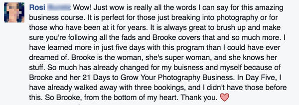 21 Days To Grow Your Photography Business Course