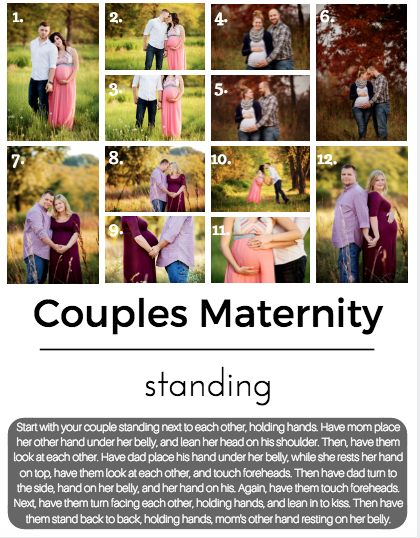 Maternity Posing Recipe Cards by Autumn Branscome
