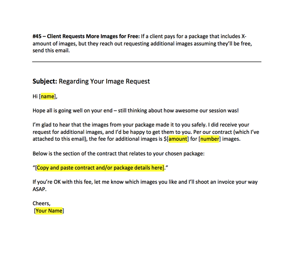 75 Hard To Write Emails For Photographers