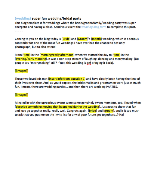 30 Prewritten Blog Posts for Wedding and Engagement Photographers