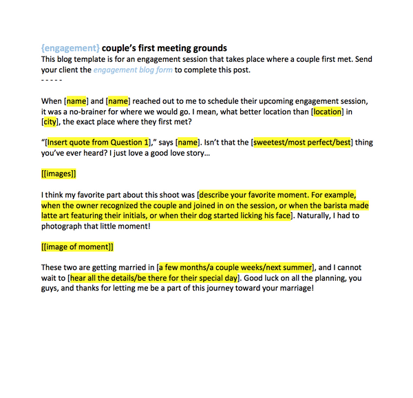 30 Prewritten Blog Posts for Wedding and Engagement Photographers