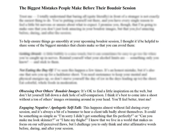 Boudoir Photography Marketing Bundle: Prewritten Text for your Website, Marketing Materials, Boudoir Emails, Boudoir Blogs + Bonus Templates!