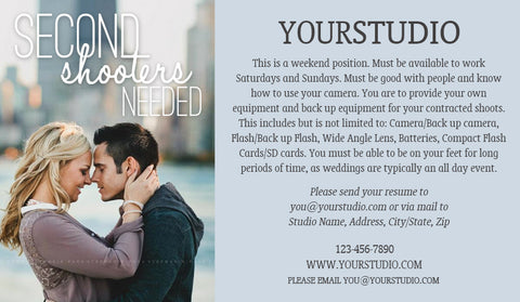 Second Shooter Needed Marketing Graphics