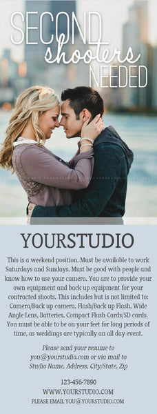 Second Shooter Needed Marketing Graphics