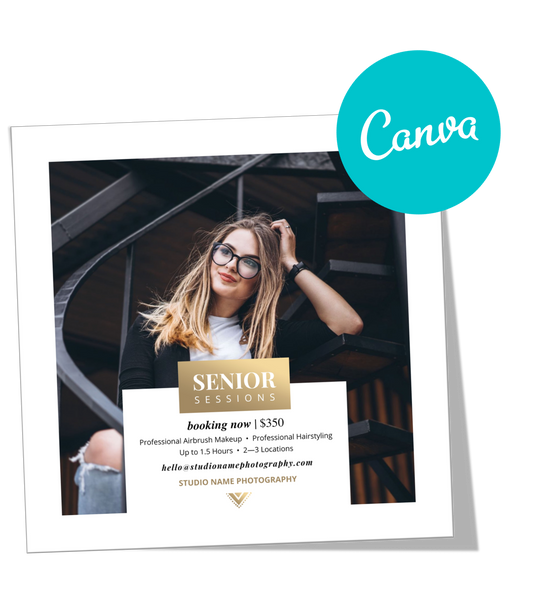 Senior Photography Session Marketing Templates for CANVA - 8 Piece Bundle