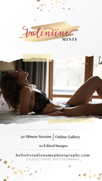 Boudoir Valentine Mini Session Marketing Template Bundle for Photographers