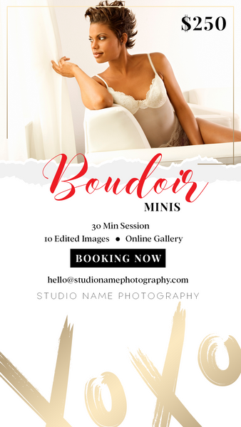 Boudoir Photography Marketing Templates Bundle for Photographers | Mini Session Templates for Boudoir Photographers