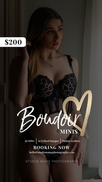 Boudoir Photography Marketing Template Bundle | Gold | PSD Templates