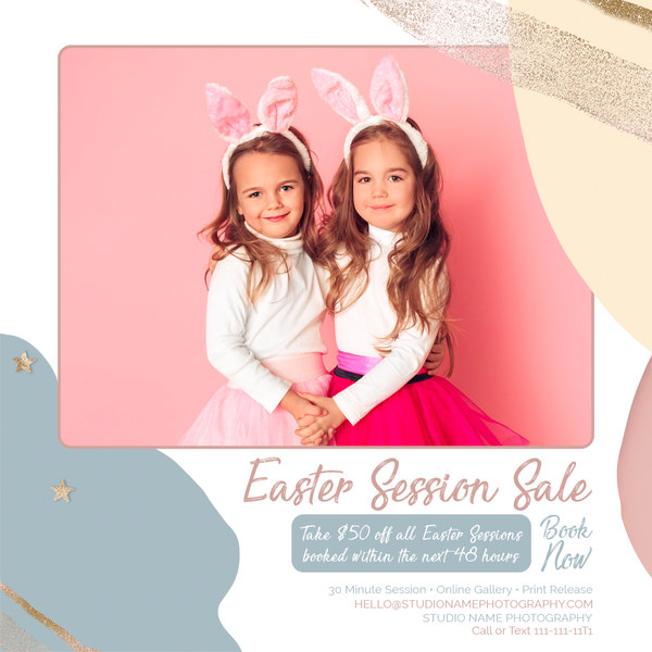 Spring and Easter Marketing Template Bundle for Photographers, Mini Session Templates