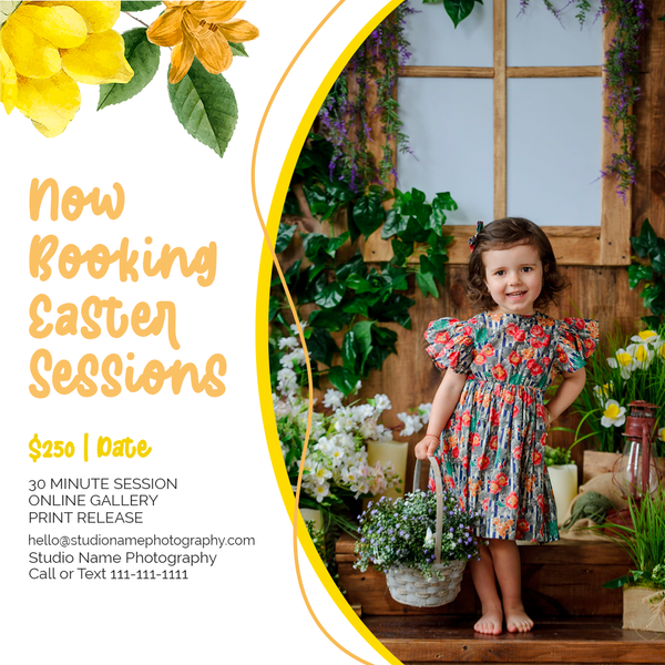 Spring and Easter Marketing Template Bundle for Photographers, Mini Session Templates