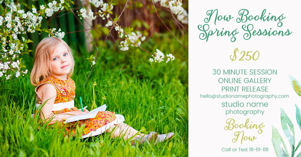 Spring and Easter Marketing Template Bundle for Photographers, Mini Session Templates
