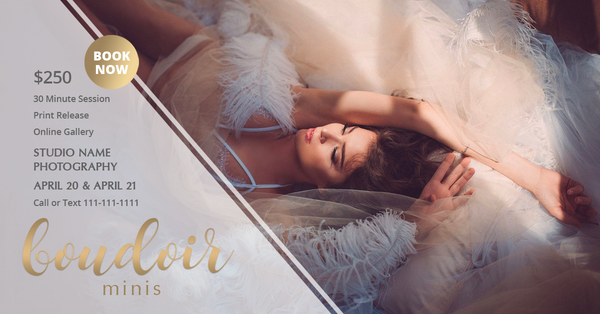 24 Piece Boudoir Photography Mini Session Marketing Template Bundle for Photographers |  Facebook & Instagram Templates