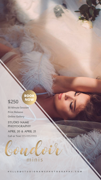 24 Piece Boudoir Photography Mini Session Marketing Template Bundle for Photographers |  Facebook & Instagram Templates