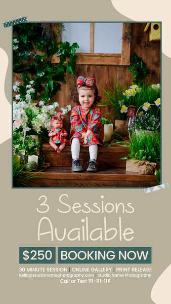 Spring and Easter Marketing Template Bundle for Photographers, Mini Session Templates