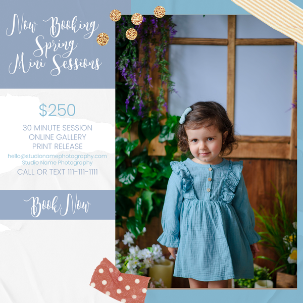 Spring and Easter Marketing Template Bundle for Photographers, Mini Session Templates
