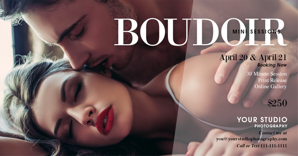 24 Piece Boudoir Photography Mini Session Marketing Template Bundle for Photographers |  Facebook & Instagram Templates