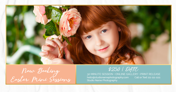 Spring and Easter Marketing Template Bundle for Photographers, Mini Session Templates