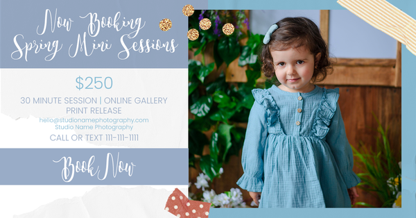 Spring and Easter Marketing Template Bundle for Photographers, Mini Session Templates