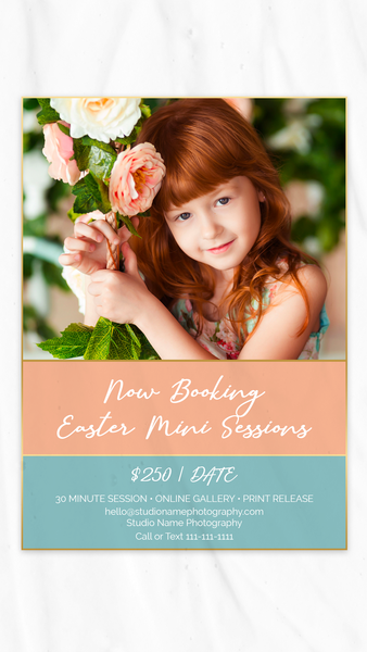 Spring and Easter Marketing Template Bundle for Photographers, Mini Session Templates