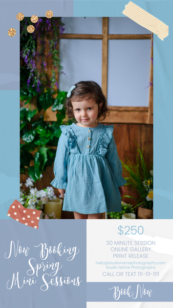 Spring and Easter Marketing Template Bundle for Photographers, Mini Session Templates