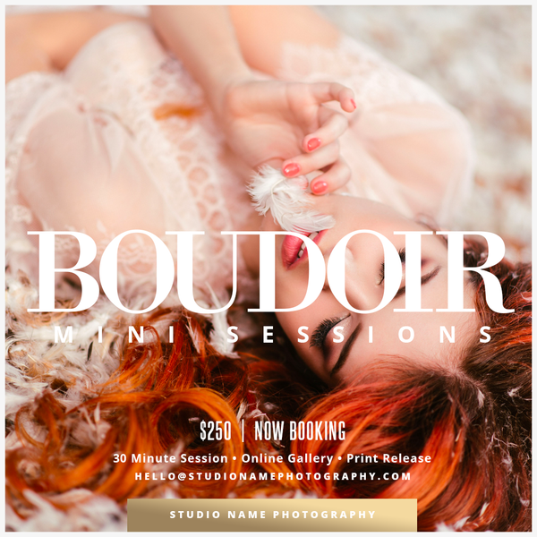 24 Piece Boudoir Photography Mini Session Marketing Template Bundle for Photographers |  Facebook & Instagram Templates