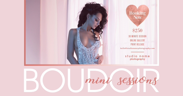 24 Piece Boudoir Photography Mini Session Marketing Template Bundle for Photographers |  Facebook & Instagram Templates