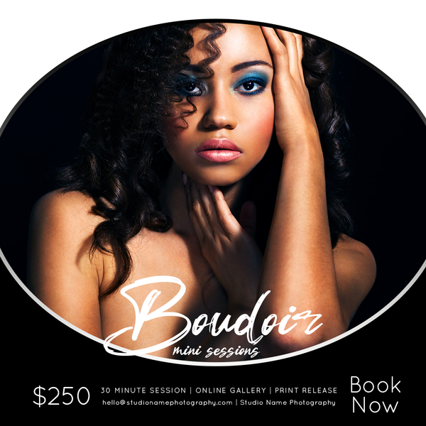 24 Piece Boudoir Photography Mini Session Marketing Template Bundle for Photographers |  Facebook & Instagram Templates