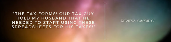 Tax Spreadsheets for Photographers