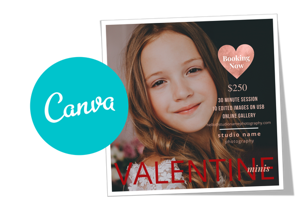 Valentine Mini Session, Photography Marketing Templates Bundle for Photographers for CANVA