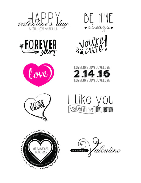 Valentine Text Overlays