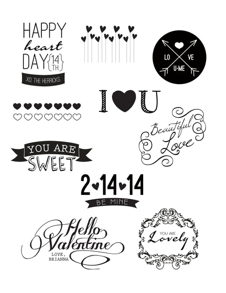 Valentine Text Overlays