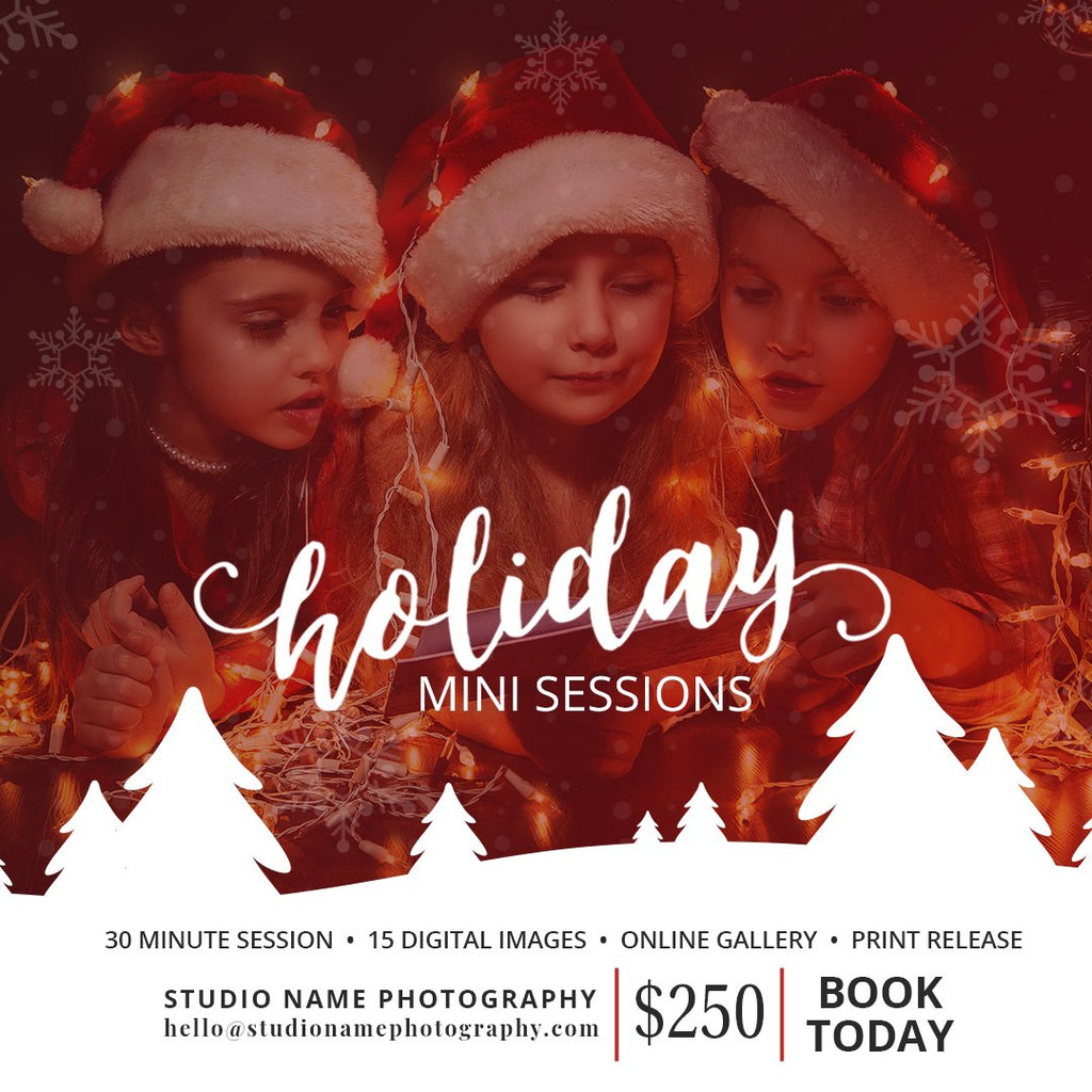 Christmas Photo Book Album for Photographers, Christmas Photo Album,  Photoshop Template, INSTANT DOWNLOAD 