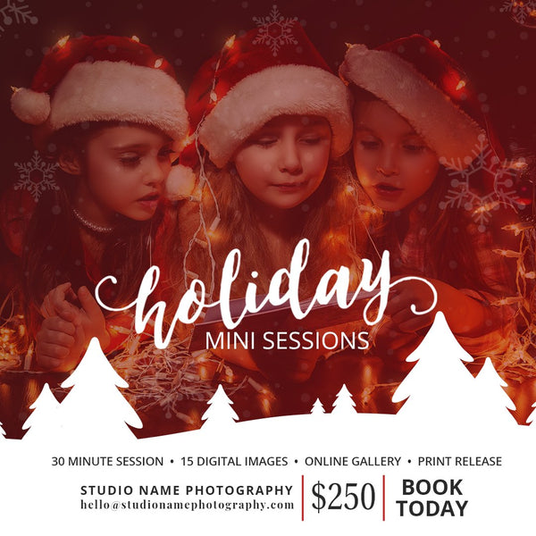 GIANT BUNDLE: 50 Christmas Mini Session Marketing Template Bundle for Photographers, Holiday Templates, Photoshop Marketing Templates