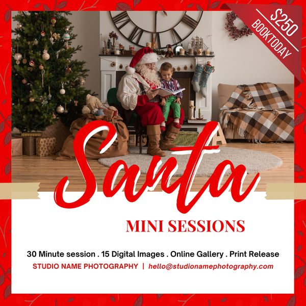 Holiday, Christmas Mini Session Marketing Template Bundle for CANVA
