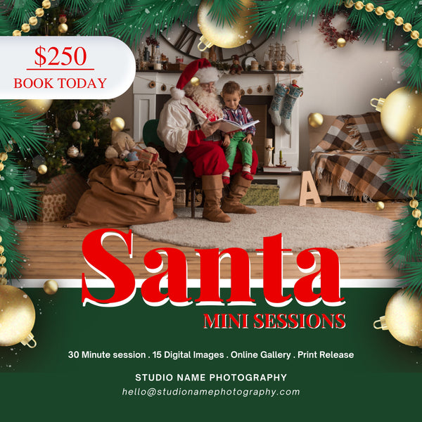 Holiday, Christmas Mini Session Marketing Template Bundle for CANVA