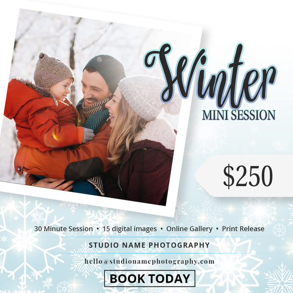 GIANT BUNDLE: 50 Christmas Mini Session Marketing Template Bundle for Photographers, Holiday Templates, Photoshop Marketing Templates