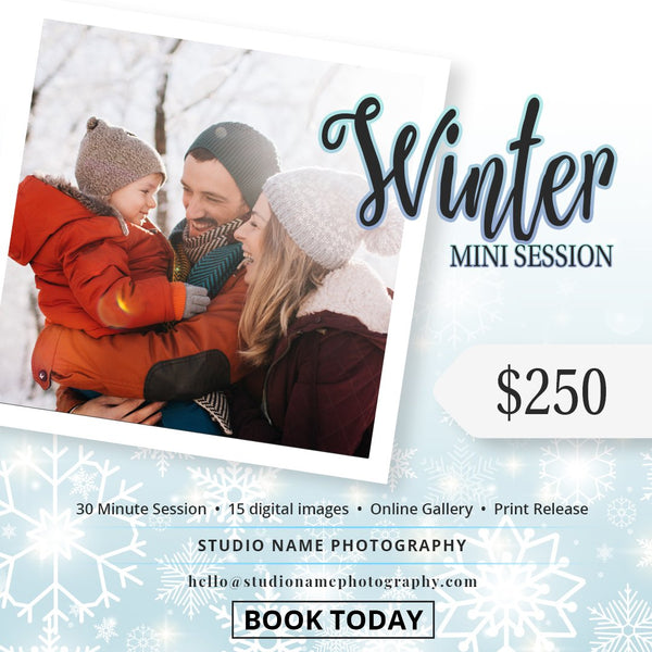 GIANT BUNDLE: 50 Christmas Mini Session Marketing Template Bundle for Photographers, Holiday Templates, Photoshop Marketing Templates