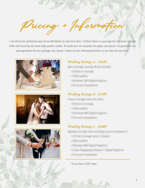 Wedding Photography Client Guide | Welcome Packet Template | PSD Templates