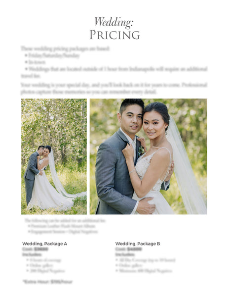 66 Prewritten Photographer Pricing Template Pages