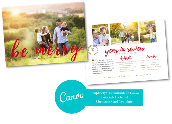 Canva Christmas Card Template Bundle, Holiday Card Template Bundle