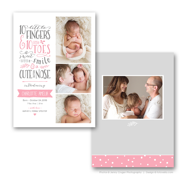 32 Birth Announcement Template Bundle for Photographers, PSD