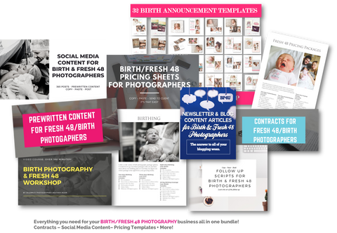The Complete Fresh 48 & Birth Photography Product Collection