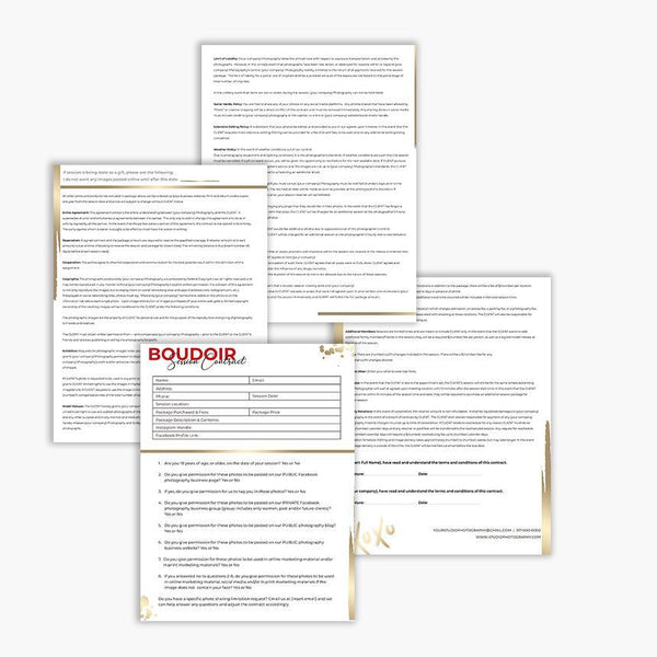 Boudoir Photography Marketing Template Bundle for CANVA | Gold