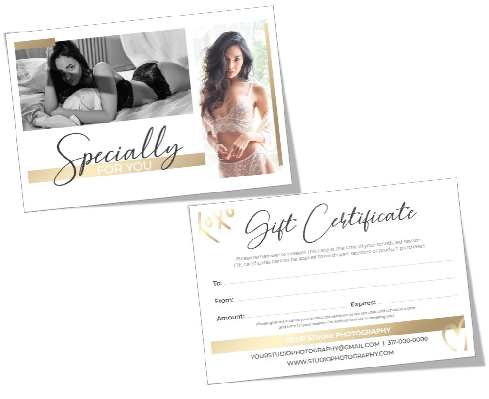 Boudoir Photography Gift Certificate Template BP4U Photographer