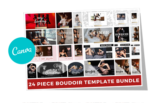 24 Piece Boudoir Photography Marketing Templates Bundle for Photographers for CANVA | Mini Session Templates for Boudoir Photographers