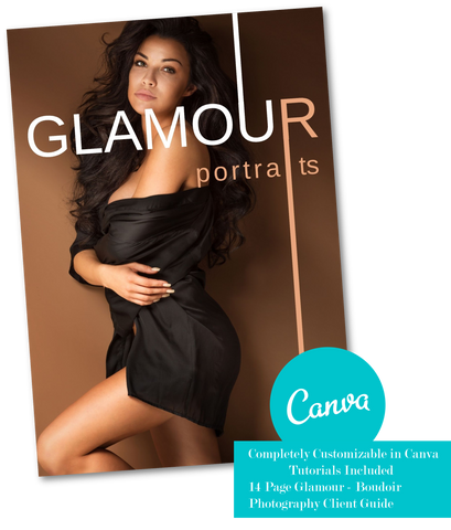 Glamour Client Guide for CANVA, Welcome Packet, Magazine Template for Boudoir Photographers